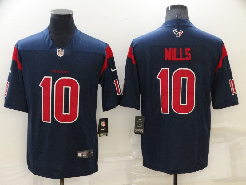 Men's Houston Texans Davis Mills Navy Player Jersey football jersey product view 1