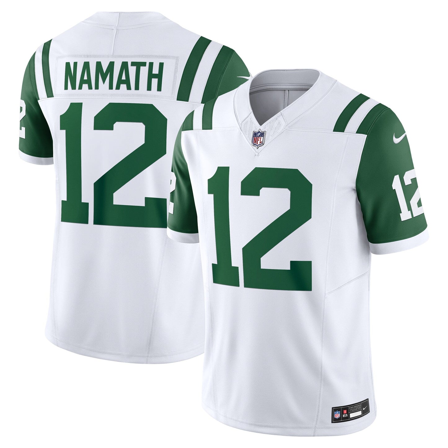 Joe Namath New York Jets Classic Alternate Vapor F.U.S.E. Retired Limited Jersey - White football jersey product view 1