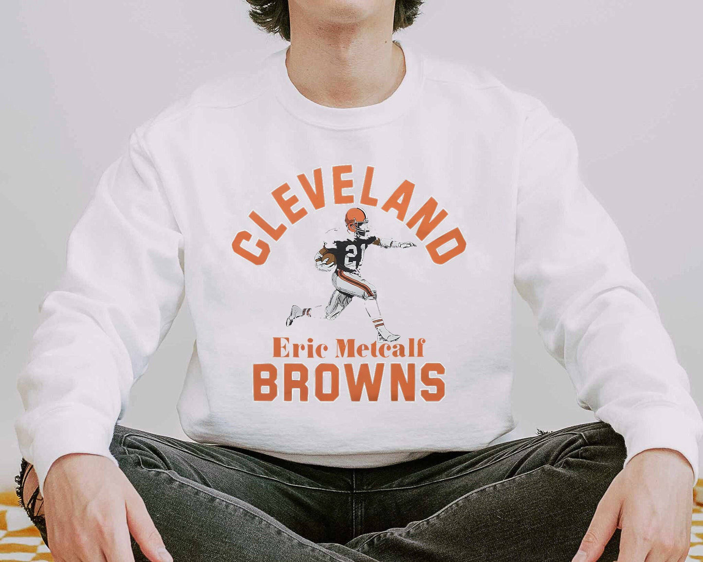 Cleveland Football Crewneck Vintage Style For Game Day  Eri Unisex T-shirt, Sweatshirt, Hoodie, Long Sleeve Tee - T-Shirt, Sweatshirt, Hoodie