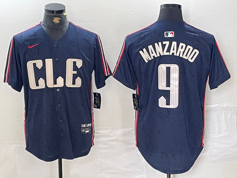 Men's Cleveland Guardians Kyle Manzardo Navy 2024 City Connect Limited Jersey baseball jersey product view 1