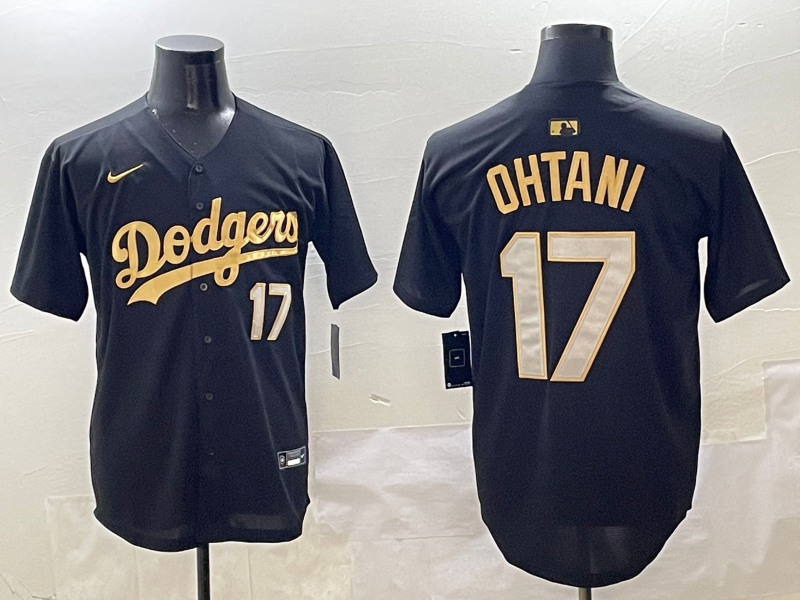 Men's Los Angeles Dodgers Shohei Ohtani Black Team Game Player Jersey baseball jersey product view 1