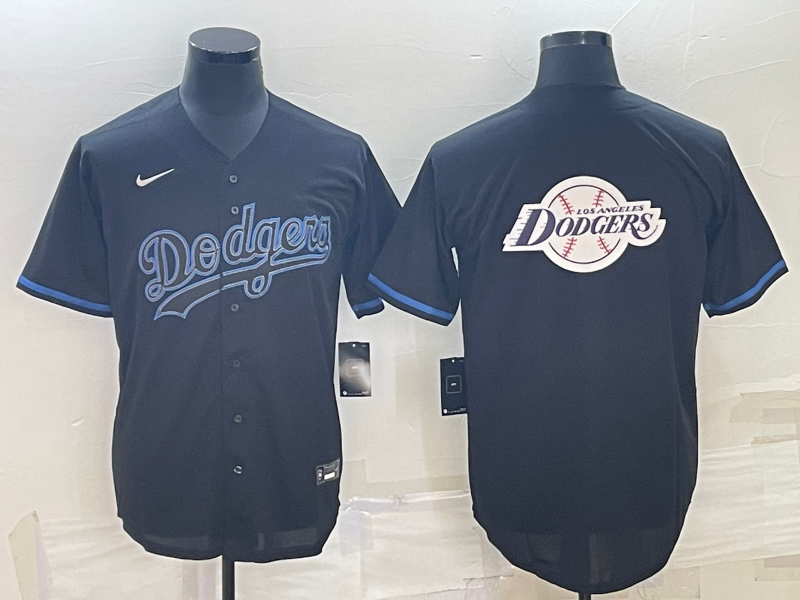 Men's Los Angeles Dodgers Replica Baseball Jersey1 Black baseball jersey product view 1