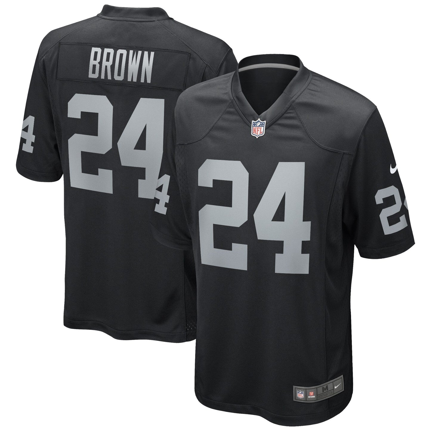 Willie Brown Las Vegas Raiders Game Retired Jersey - Black football jersey product view 1