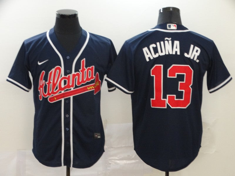 New Men's Atlanta Braves Ronald Acuna Jr. Jersey Blue baseball jersey product view 1