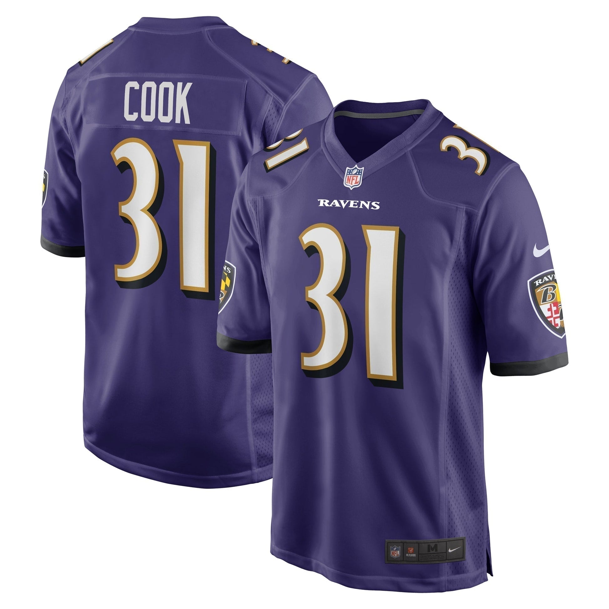Dalvin Cook Baltimore Ravens Game Jersey - Purple football jersey product view 1