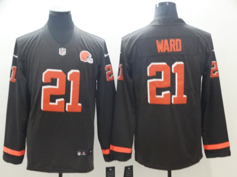 Men's Cleveland Browns Denzel Ward #21 White Player Game Jersey1 football jersey product view 1
