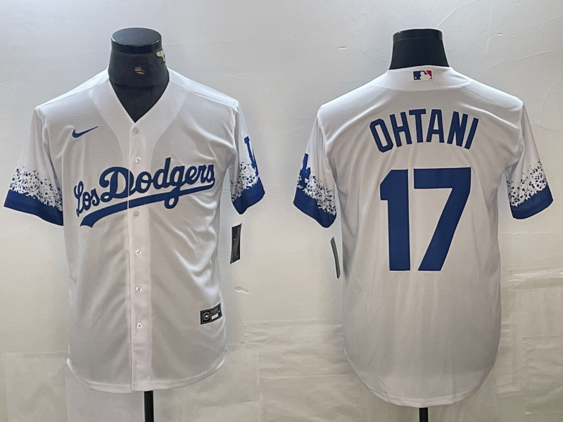 Men's Los Angeles Dodgers Shohei Ohtani #17 White Replica Team Jersey1 baseball jersey product view 1