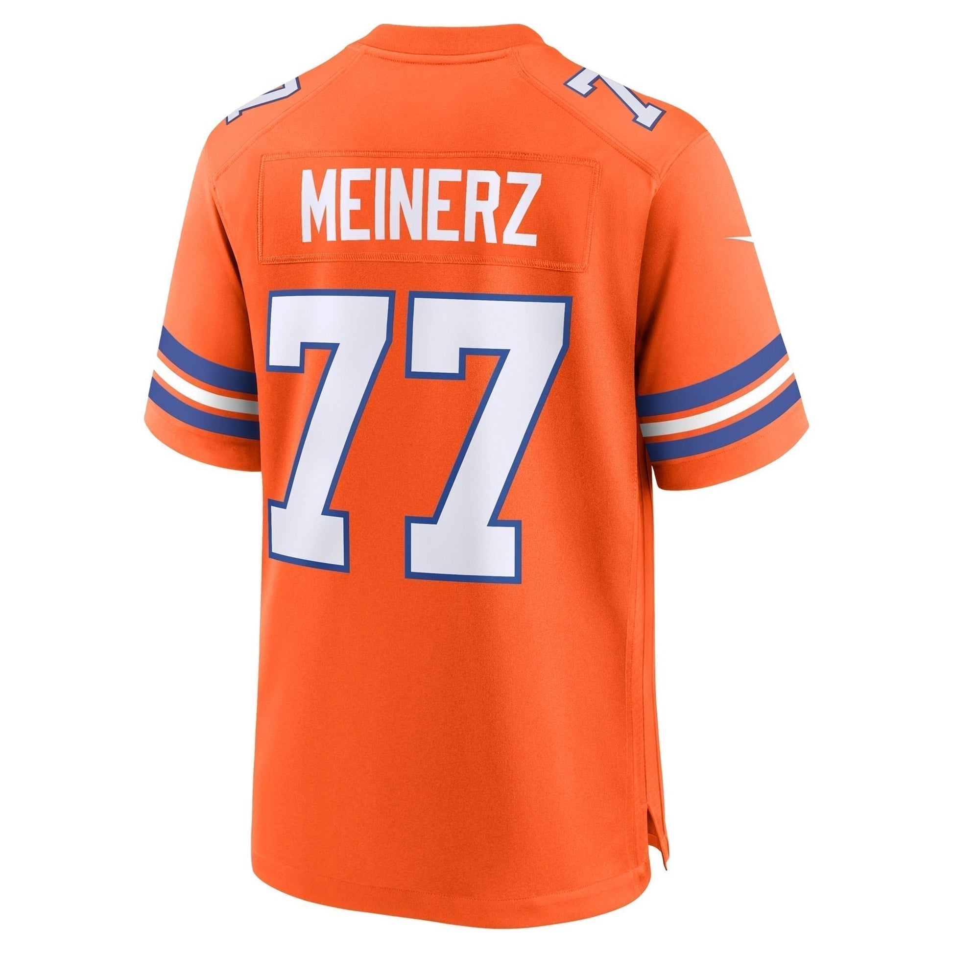 Quinn Meinerz Denver Broncos Mile High Collection 1977 Throwback Game Jersey - Orange football jersey product view 3