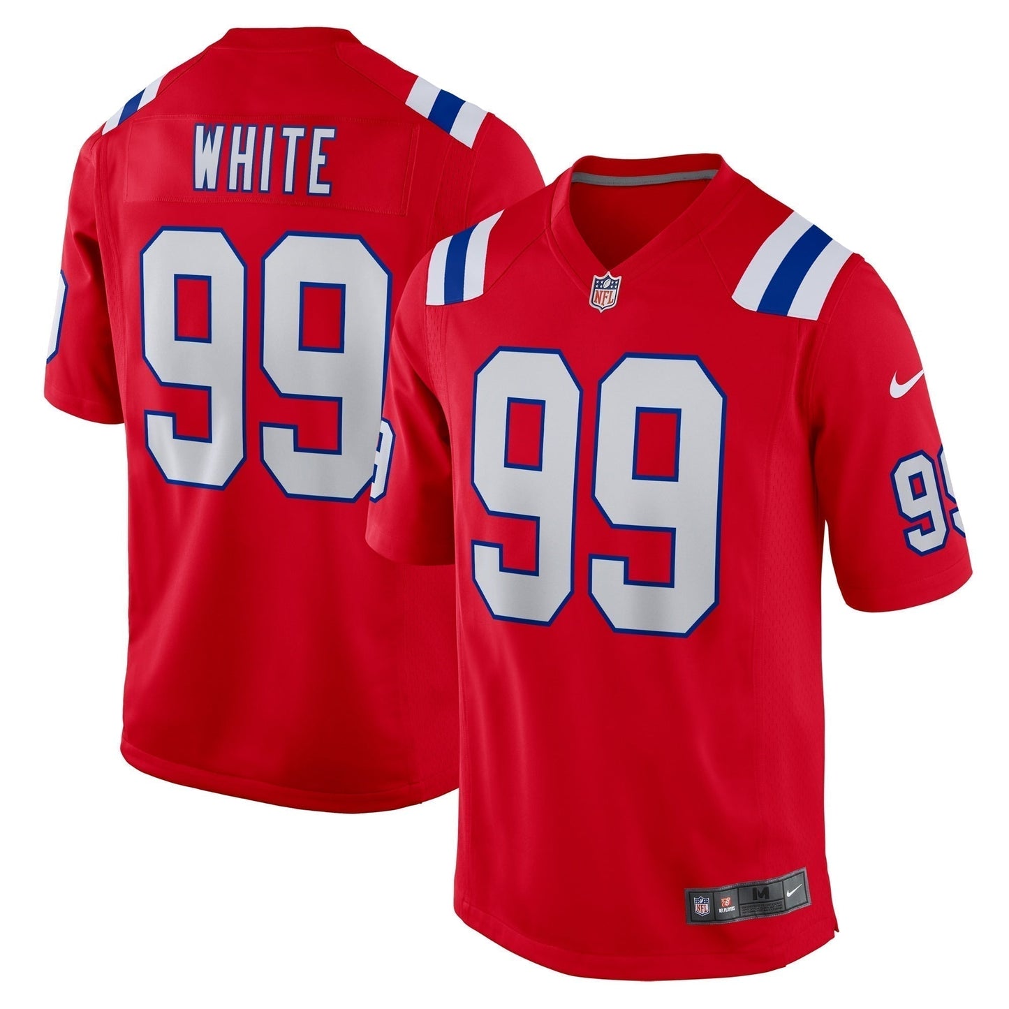 Keion White New England Patriots Alternate Team Game Jersey - Red football jersey product view 1