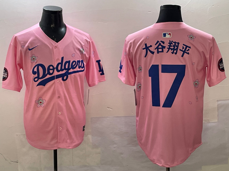 Men's Los Angeles Dodgers Shohei Ohtani Pink Alternate Replica Player Jersey baseball jersey product view 1