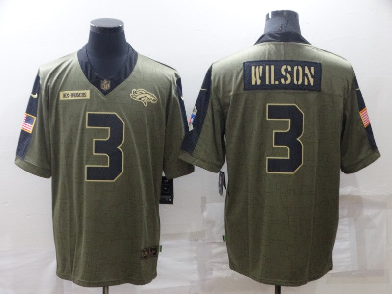 Men's Denver Broncos Russell Wilson #3 Brown Game Jersey1 football jersey product view 1