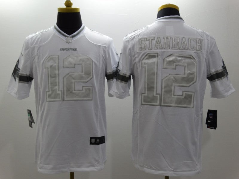 Men's Dallas Cowboys Roger Staubach #12 White Game Player Jersey1 football jersey product view 1