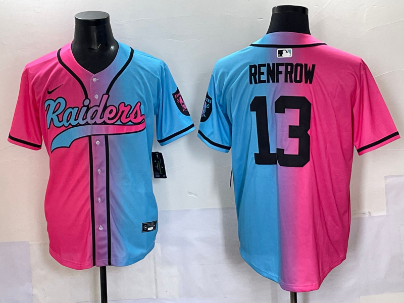 Men's Las Vegas Raiders Hunter Renfrow Pink/Blue Game Jersey football jersey product view 1
