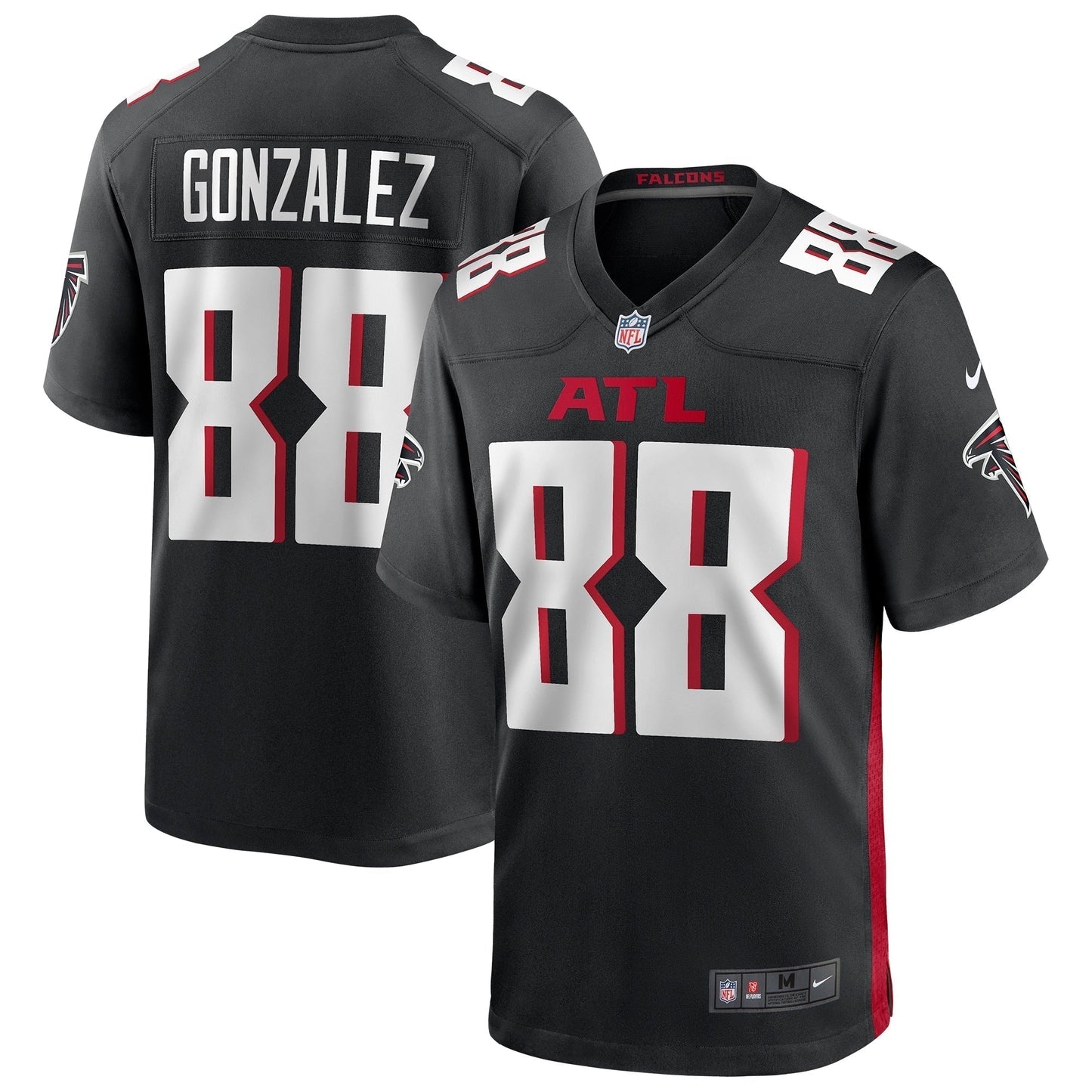 Tony Gonzalez Atlanta Falcons Game Retired Jersey - Black football jersey product view 1