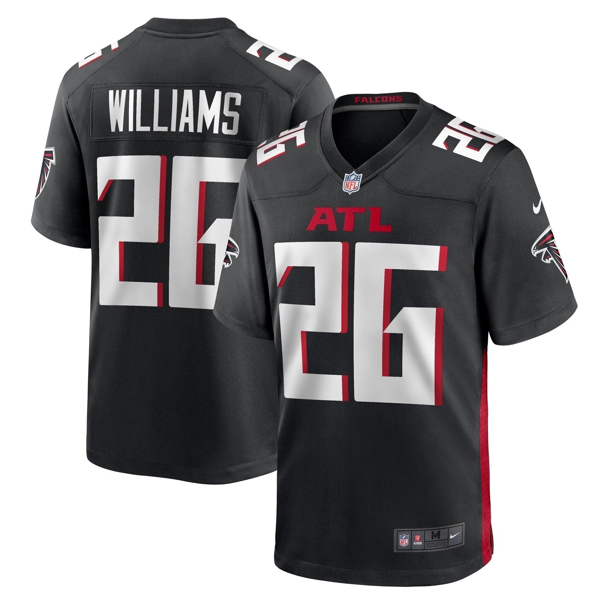 Avery Williams Atlanta Falcons Game Jersey - Black football jersey product view 1