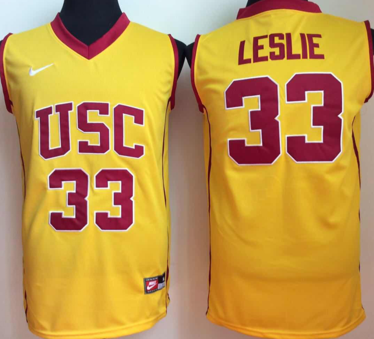 Men's USC Trojans Lisa Leslie #33 Yellow Player Game Jersey sports jersey product view 1