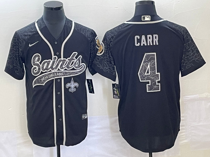 Men's New Orleans Saints Derek Carr Black RFLCTV Limited Jersey Joint Edition football jersey product view 1