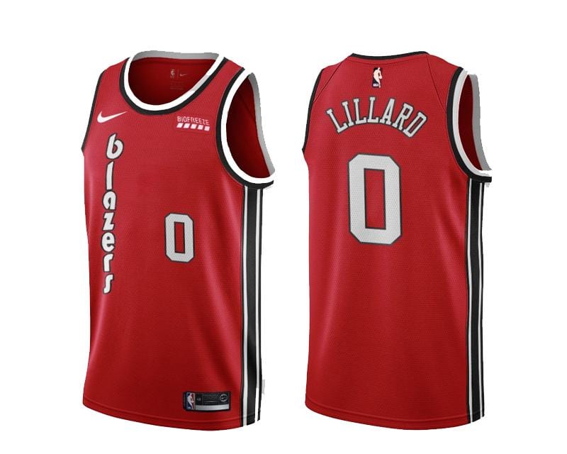 Damian Lillard Portland Trailblazers Throwback Jersey basketball jersey product view 1