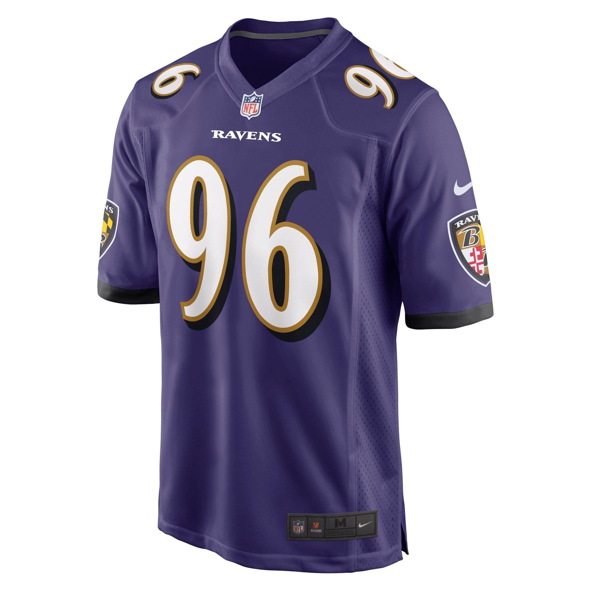 Broderick Washington Baltimore Ravens Game Jersey - Purple football jersey product view 2