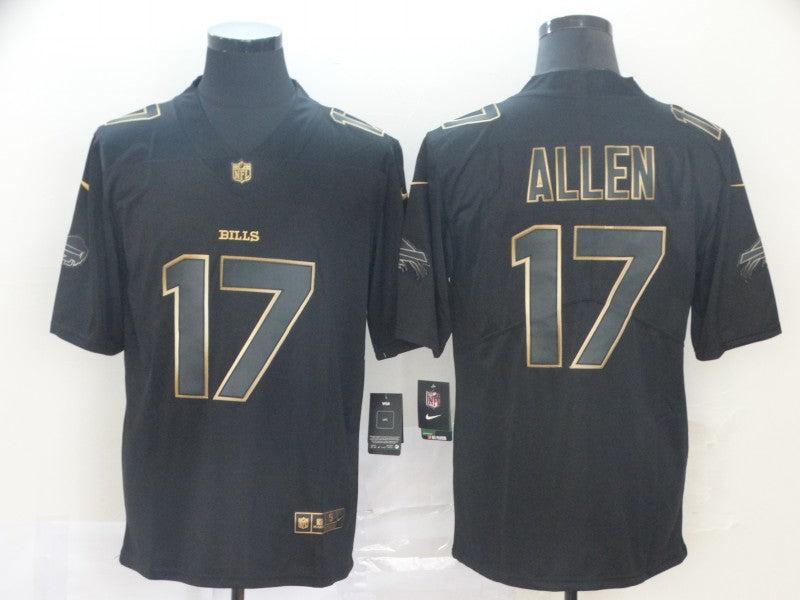 Men's Buffalo Bills #17 Josh Allen Black Authentic Game Jersey1 football jersey product view 1