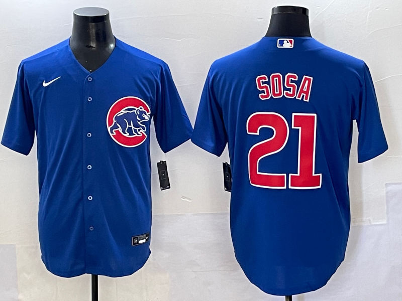 Men's Chicago Cubs Sammy Sosa Blue Replica Baseball Jersey baseball jersey product view 1