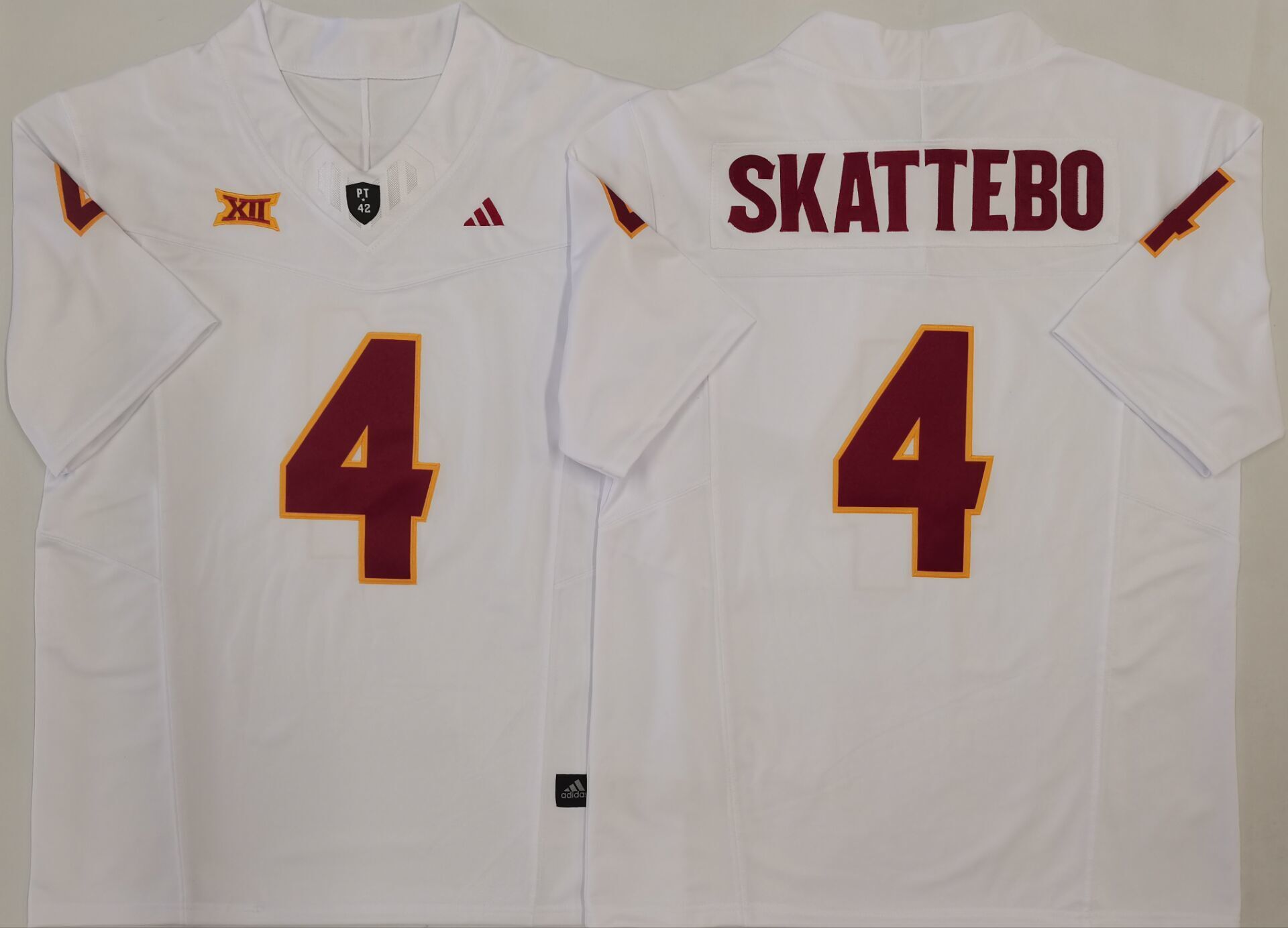 Men's Arizona State Sun Devils Cameron Skattebo White Player Game Jersey sports jersey product view 1