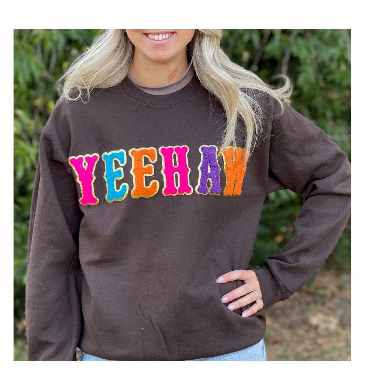 SW-6723 Yeehaw Brown Sweatshirt Unisex T-shirt, Sweatshirt, Hoodie, Long Sleeve Tee - T-Shirt, Sweatshirt, Hoodie