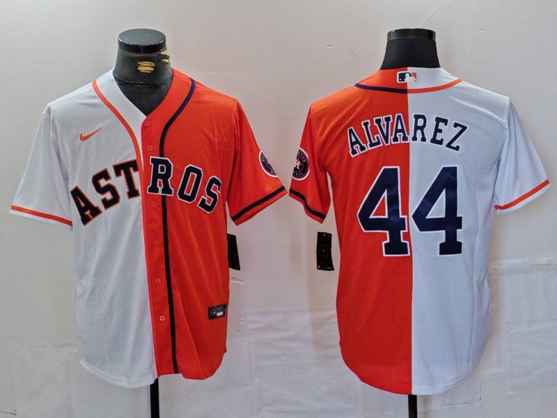 Men's Houston Astros Yordan Alvarez White/Orange Limited Player Jersey baseball jersey product view 1