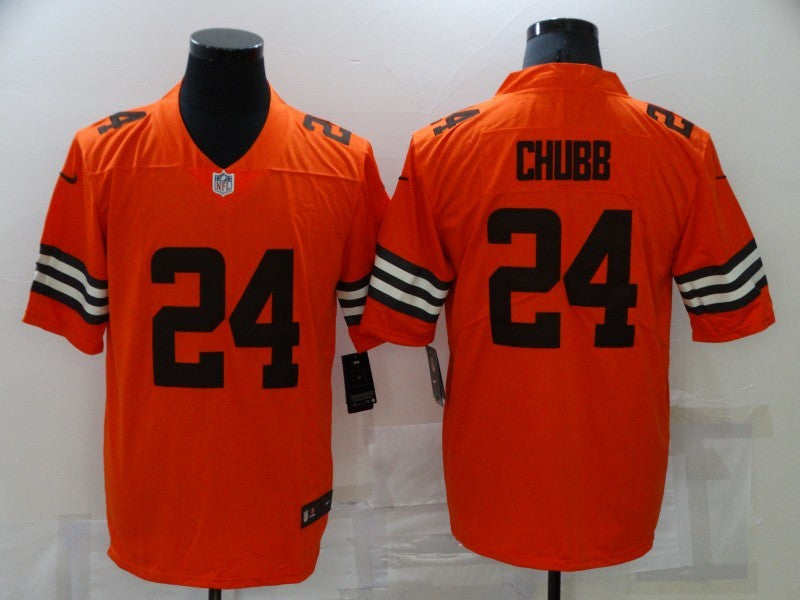 Men's Cleveland Browns Nick Chubb Orange Game Player Jersey football jersey product view 1