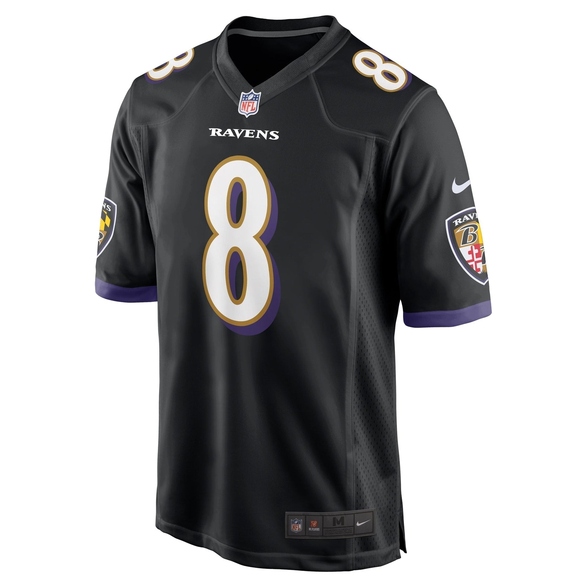 Lamar Jackson Baltimore Ravens Alternate Game Jersey - Black football jersey product view 2