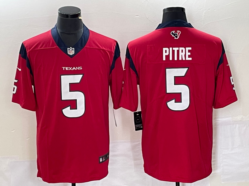 Men's Houston Texans Jalen Pitre Red Game Player Jersey football jersey product view 1
