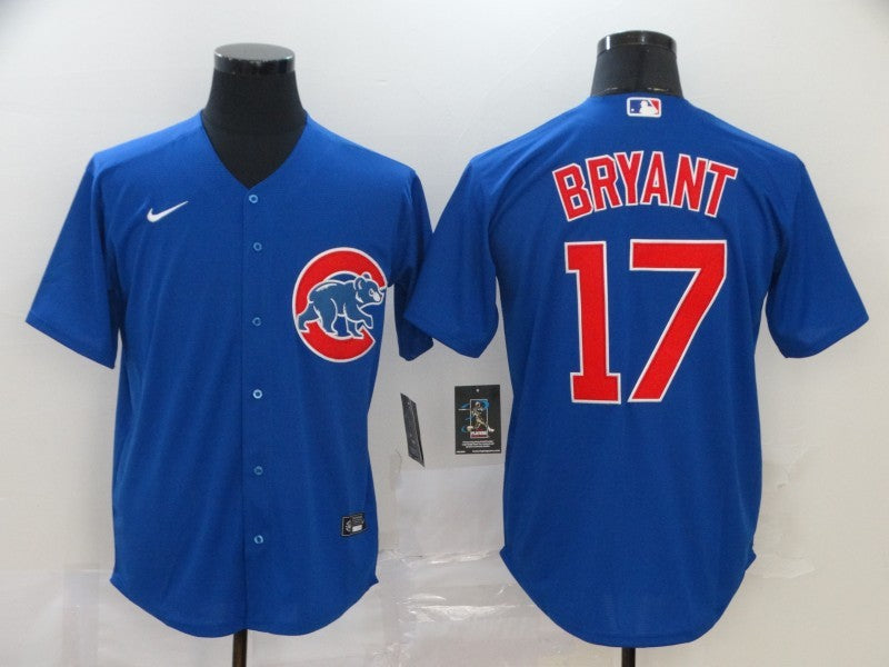 Men's Chicago Cubs Kris Bryant Blue Replica Baseball Jersey baseball jersey product view 1