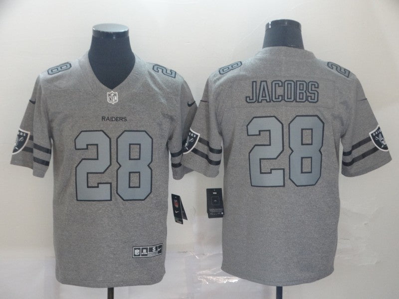 Men's Las Vegas Raiders Josh Jacobs #28 Gray Game Jersey1 football jersey product view 1