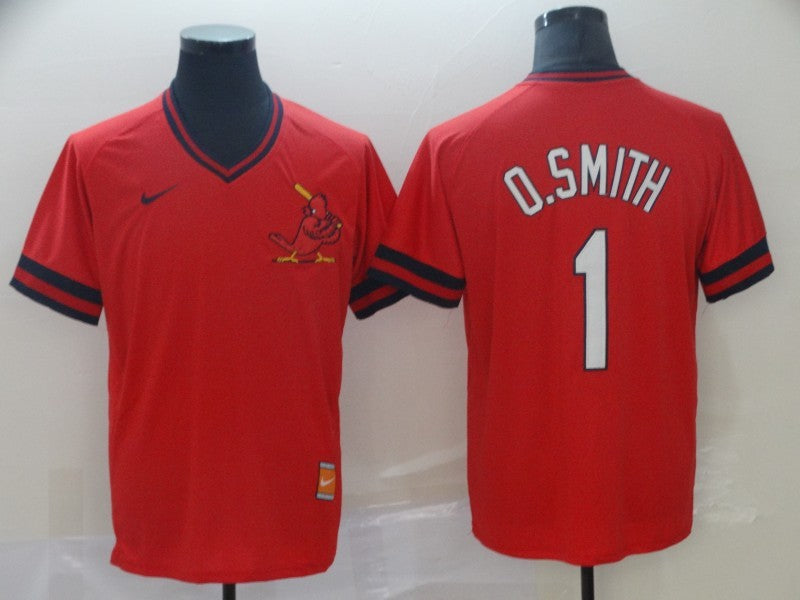 Men's St. Louis Cardinals Ozzie Smith #1 Red Fashion Stitched Jersey baseball jersey product view 1