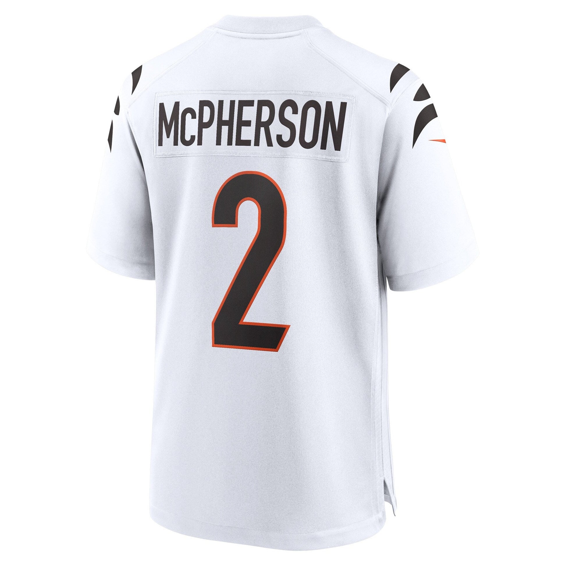 Evan McPherson Cincinnati Bengals Game Jersey - White football jersey product view 3