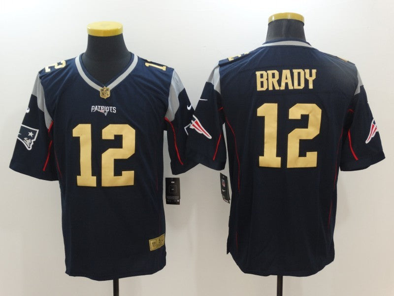 Men's New England Patriots Tom Brady #12 Navy Alternate Game Jersey1 football jersey product view 1