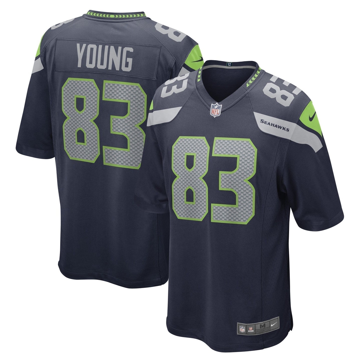 Dareke Young Seattle Seahawks Game Jersey - College Navy football jersey product view 1