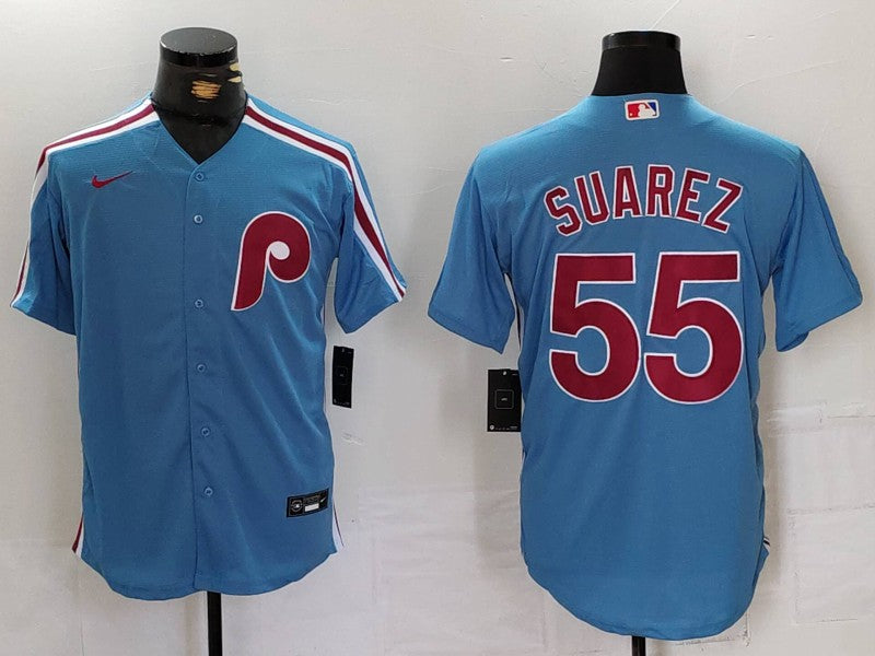 Men's Philadelphia Phillies Ranger Suarez Light Blue Alternate Limited Jersey baseball jersey product view 1