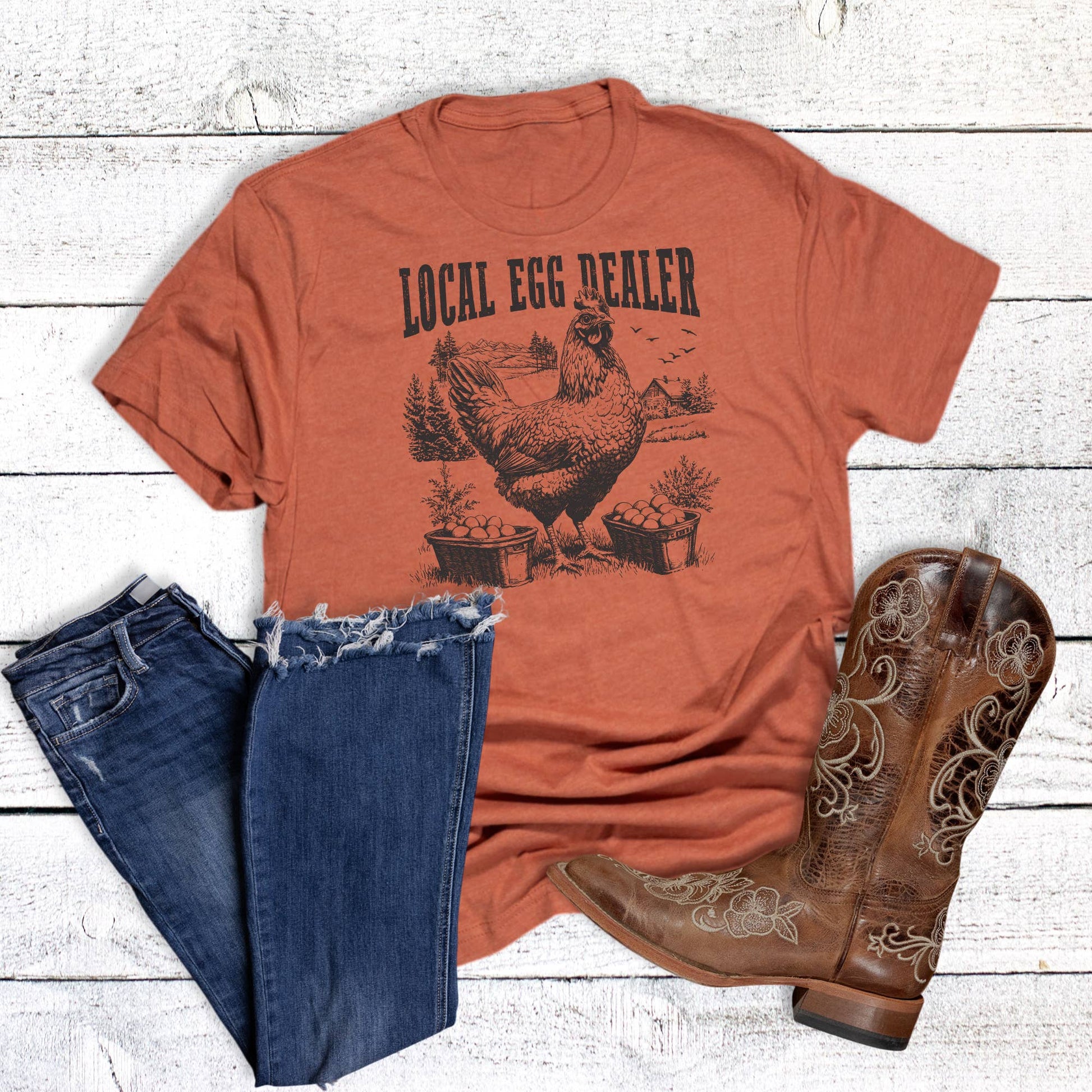 Western Local Egg Dealer Graphic Tee Unisex T-shirt, Sweatshirt, Hoodie, Long Sleeve Tee - T-Shirt, Sweatshirt, Hoodie