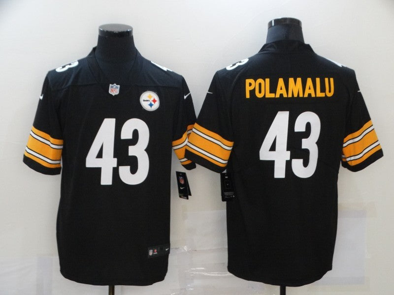Men's Pittsburgh Steelers Troy Polamalu Black Game Jersey football jersey product view 1