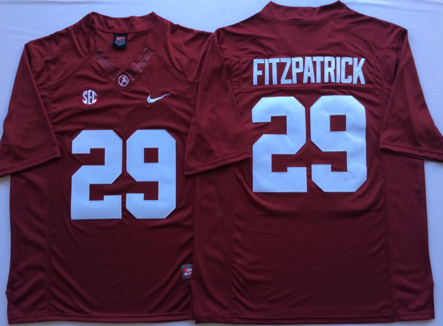 Men's Alabama Crimson Tide Minkah Fitzpatrick #29 Crimson Player Game Jersey sports jersey product view 1