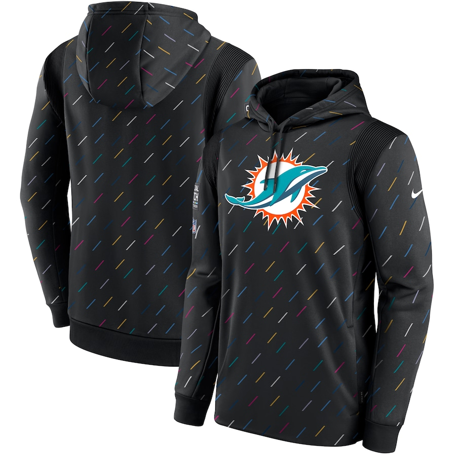 Men's Miami Dolphins 2021 Salute to Service Hoodie Black football jersey product view 1