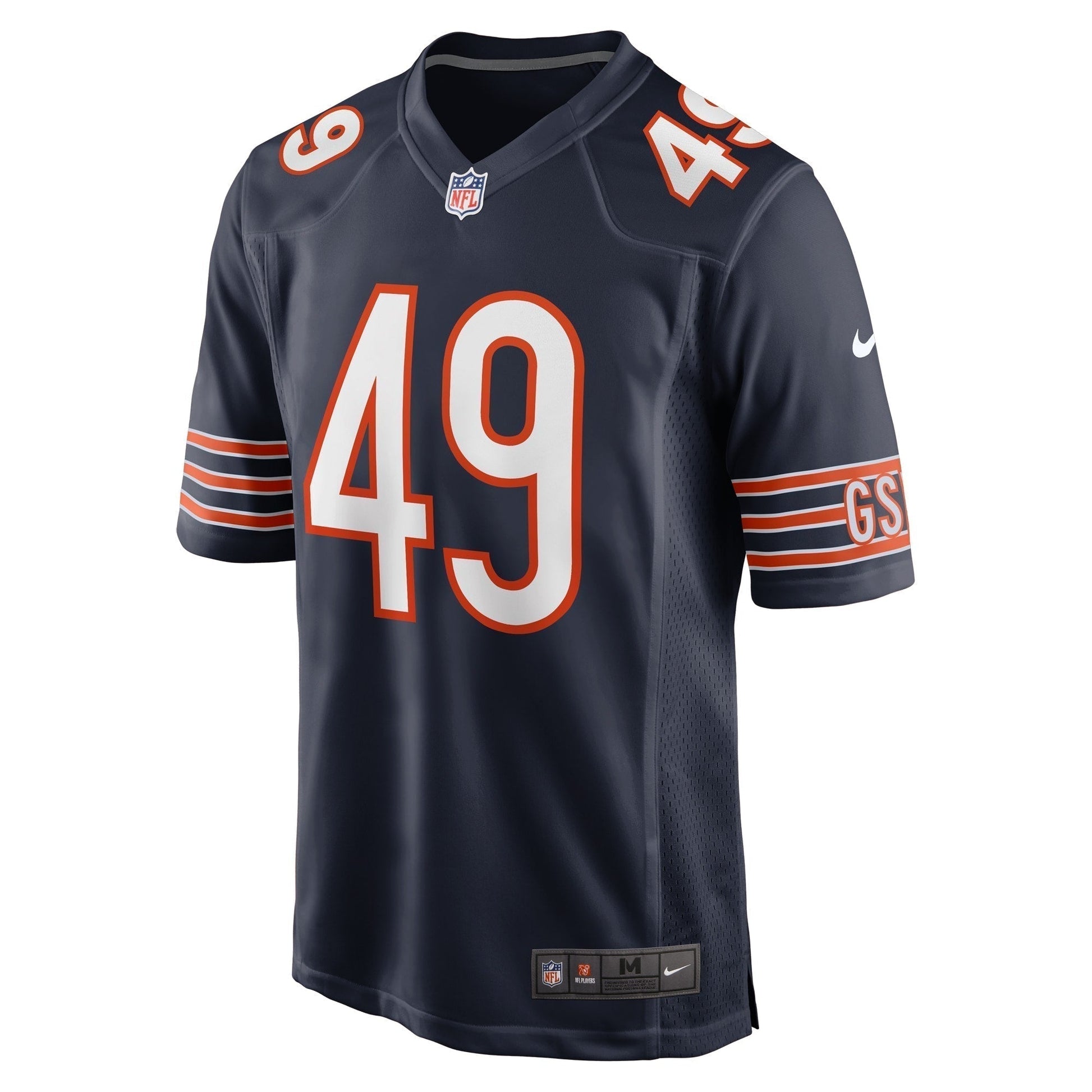 Tremaine Edmunds Chicago Bears Game Jersey - Navy football jersey product view 2