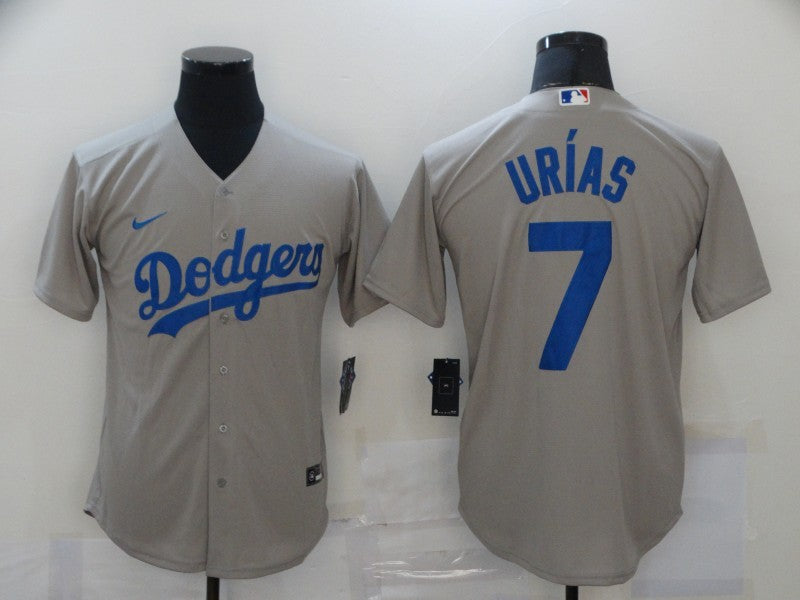 Men's Los Angeles Dodgers Julio Urias #7 Gray Replica Baseball Jersey1 baseball jersey product view 1