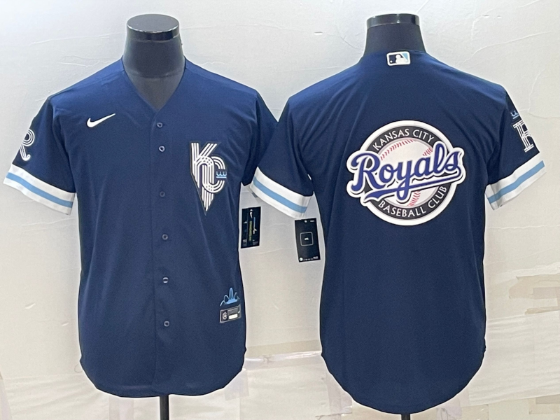 Men's Kansas City Royals Navy Replica Player Jersey1 baseball jersey product view 1