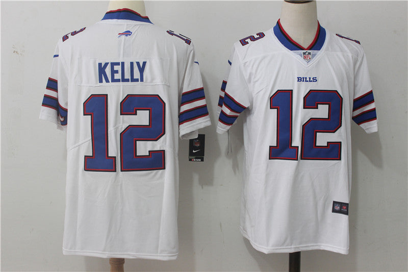 Men's Buffalo Bills Jim Kelly #12 White Game Jersey1 football jersey product view 1
