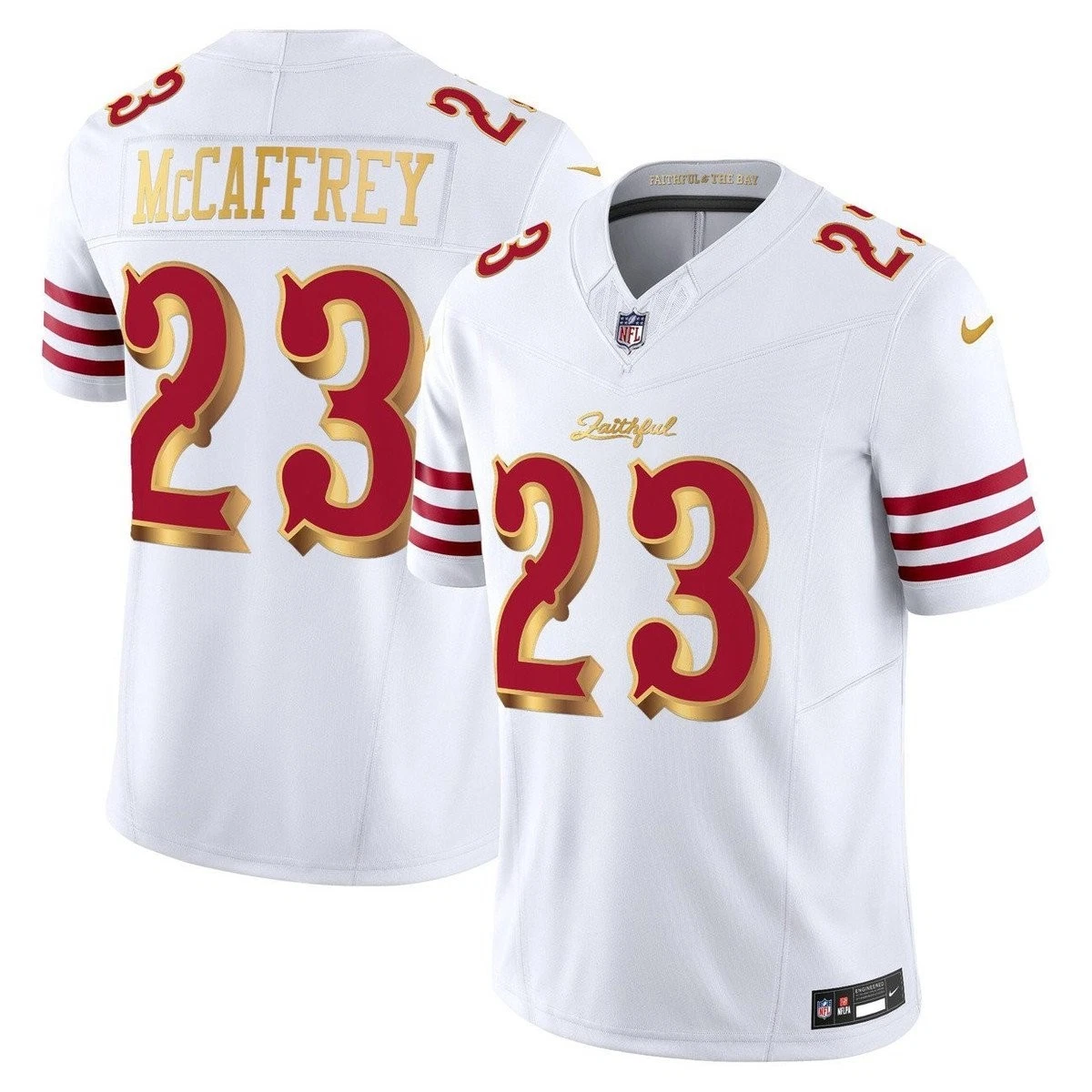 Men's Christian McCaffrey San Francisco 49ers 2025 Rivalries Collection F.U.S.E. Limited White Jersey football jersey product view 1