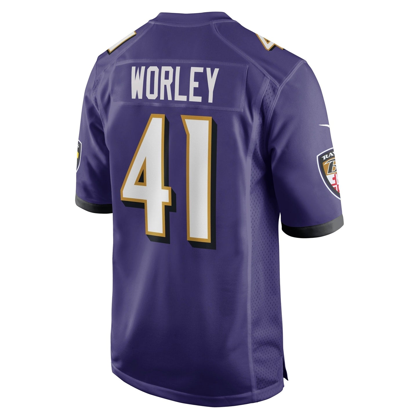 Daryl Worley Baltimore Ravens Game Jersey - Purple football jersey product view 3