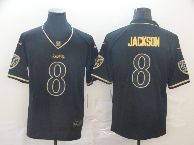 Men's Baltimore Ravens #8 Lamar Jackson Black Game Jersey1 football jersey product view 1