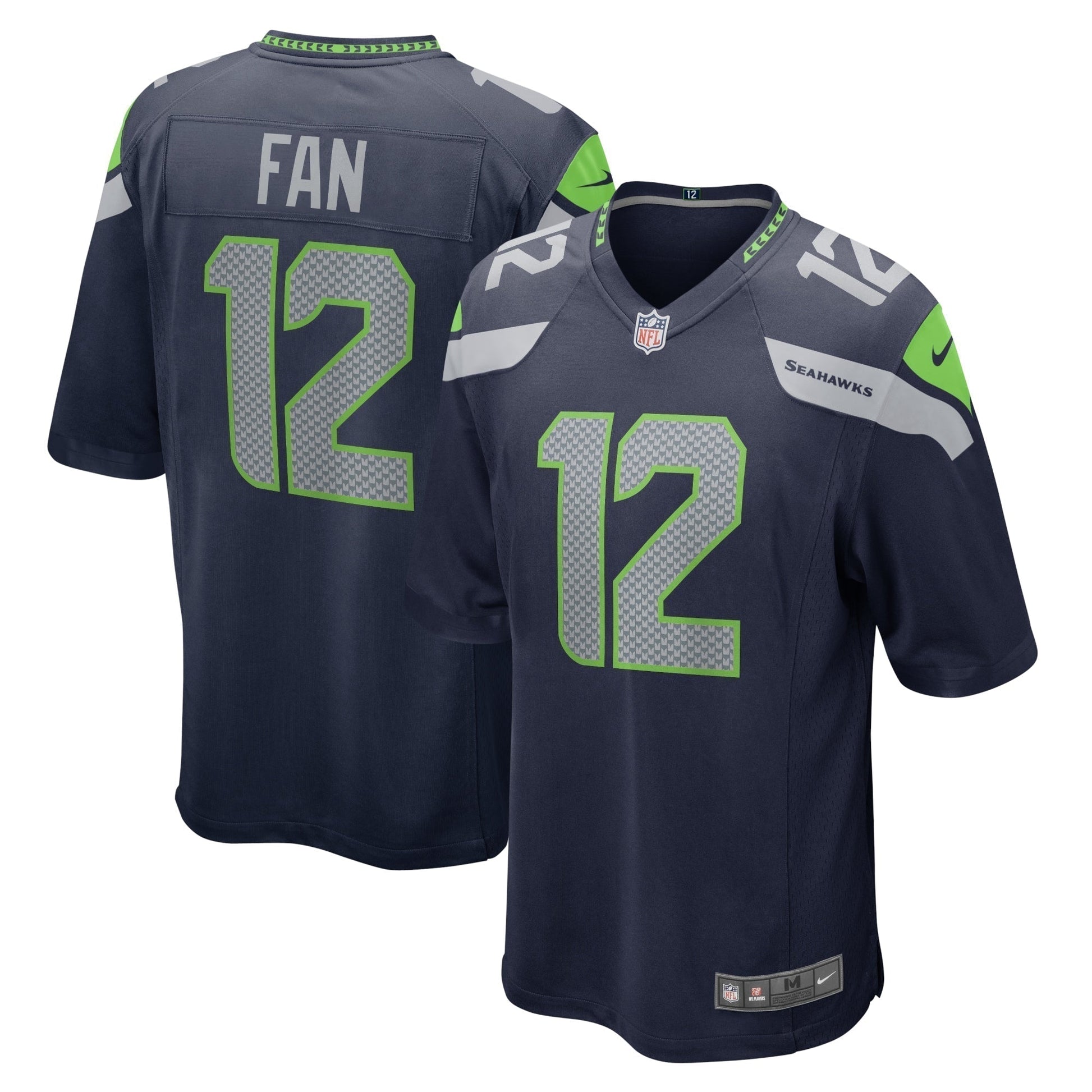 12s Seattle Seahawks Game Team Jersey - College Navy football jersey product view 1